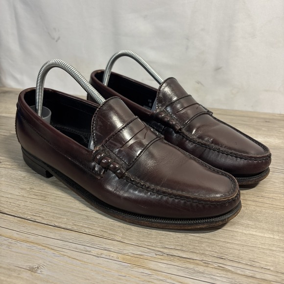 Mens 10 D FLS By Florsheim Penny Loafer 30253 Burgundy Leather Shoes main image 12